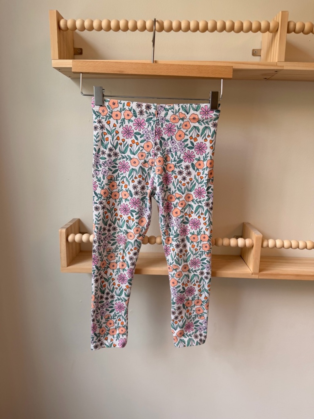 Cat & Jack Peach and Purple Floral Leggings